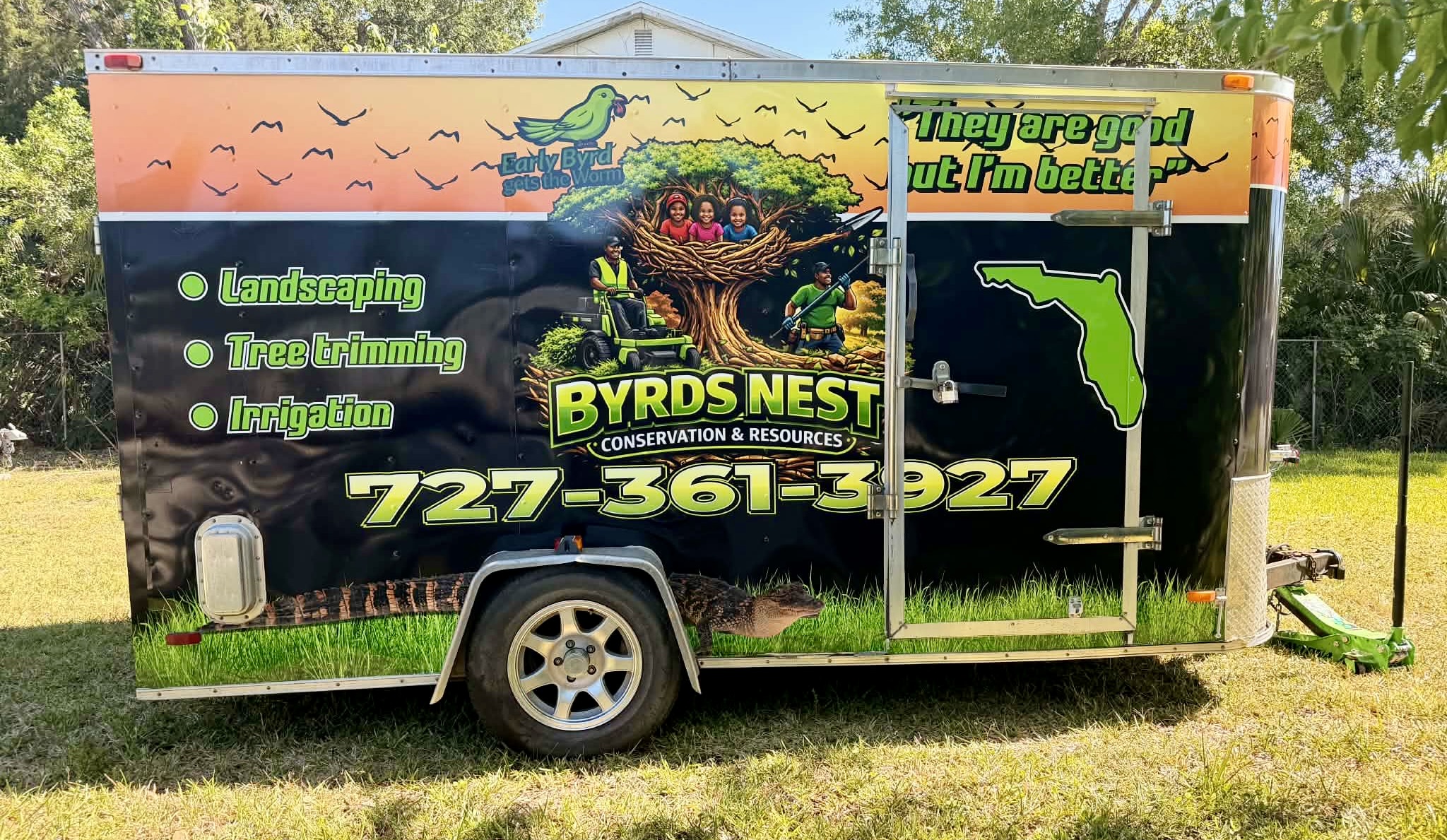 Byrd's Nest Landscaping Tree Service Trailer Wrap — Fly Visuals FL