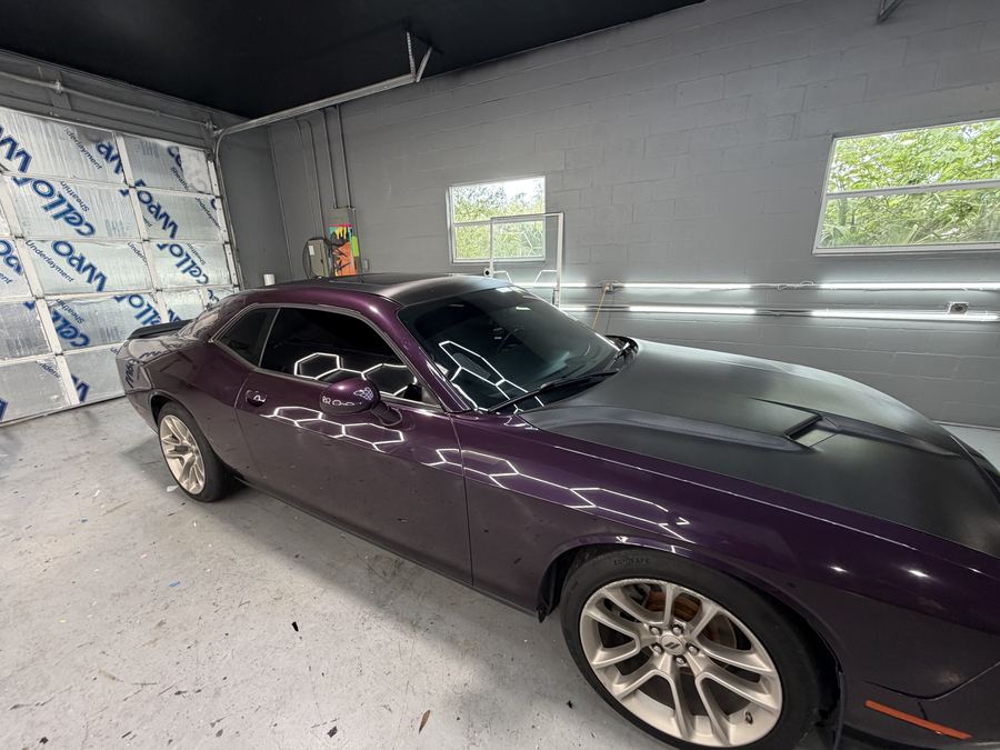 Dodge Challenger Carbon Fiber Hood and Roof Wrap — Fly Visuals FL