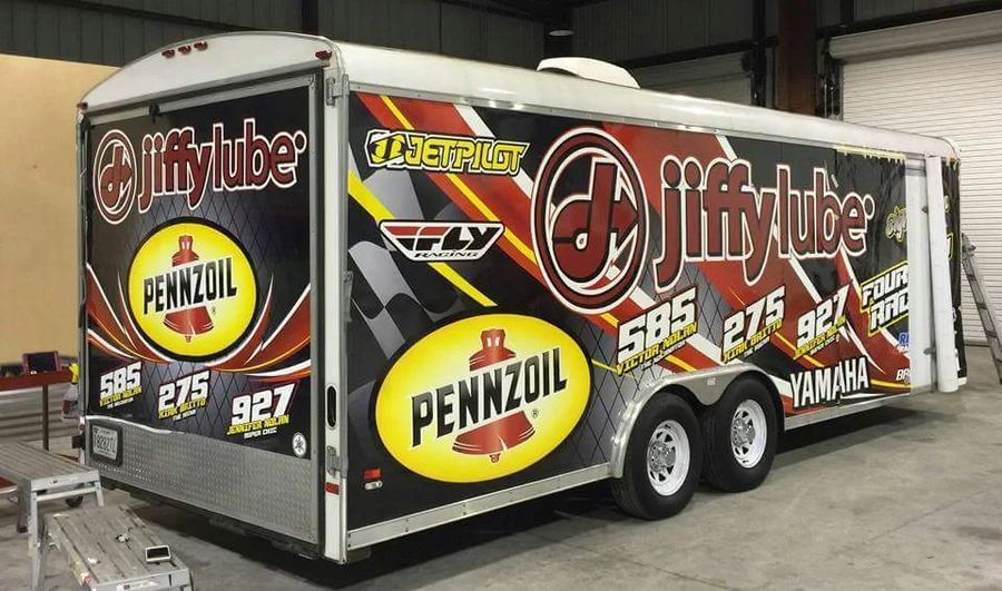 Jiffy Lube Trailer Wrap Sponsorship Graphics — Fly Visuals FL