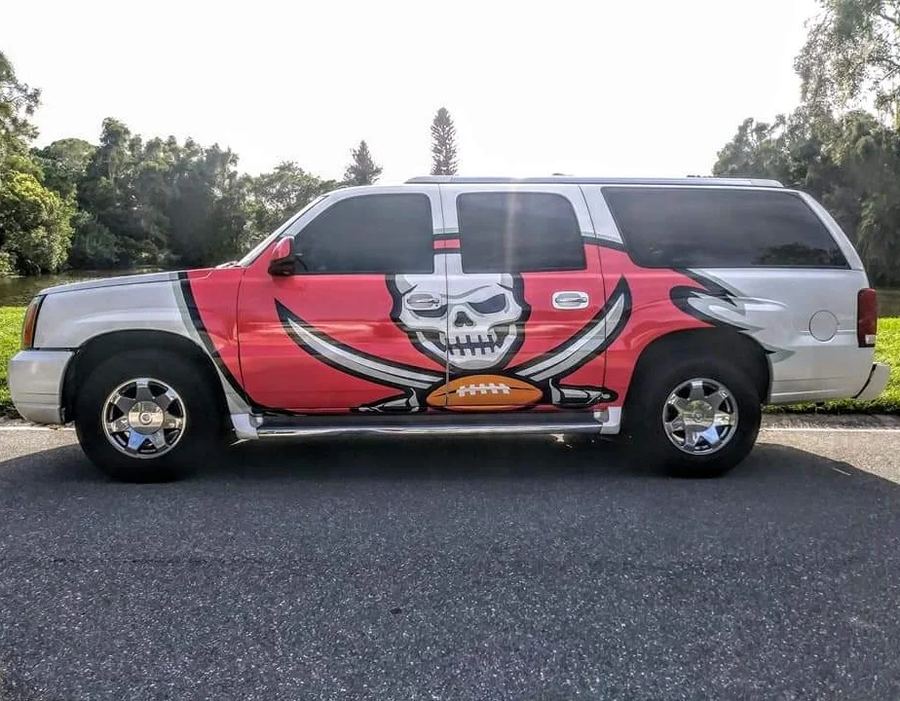 Tampa Bay Bucs Football Team Partial SUV Wrap — Fly Visuals FL