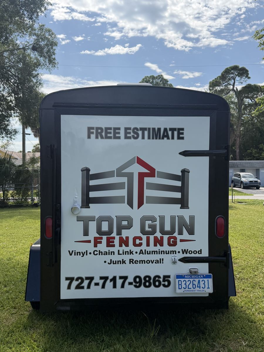 Top Gun Fencing Trailer Rear Graphics — Fly Visuals FL